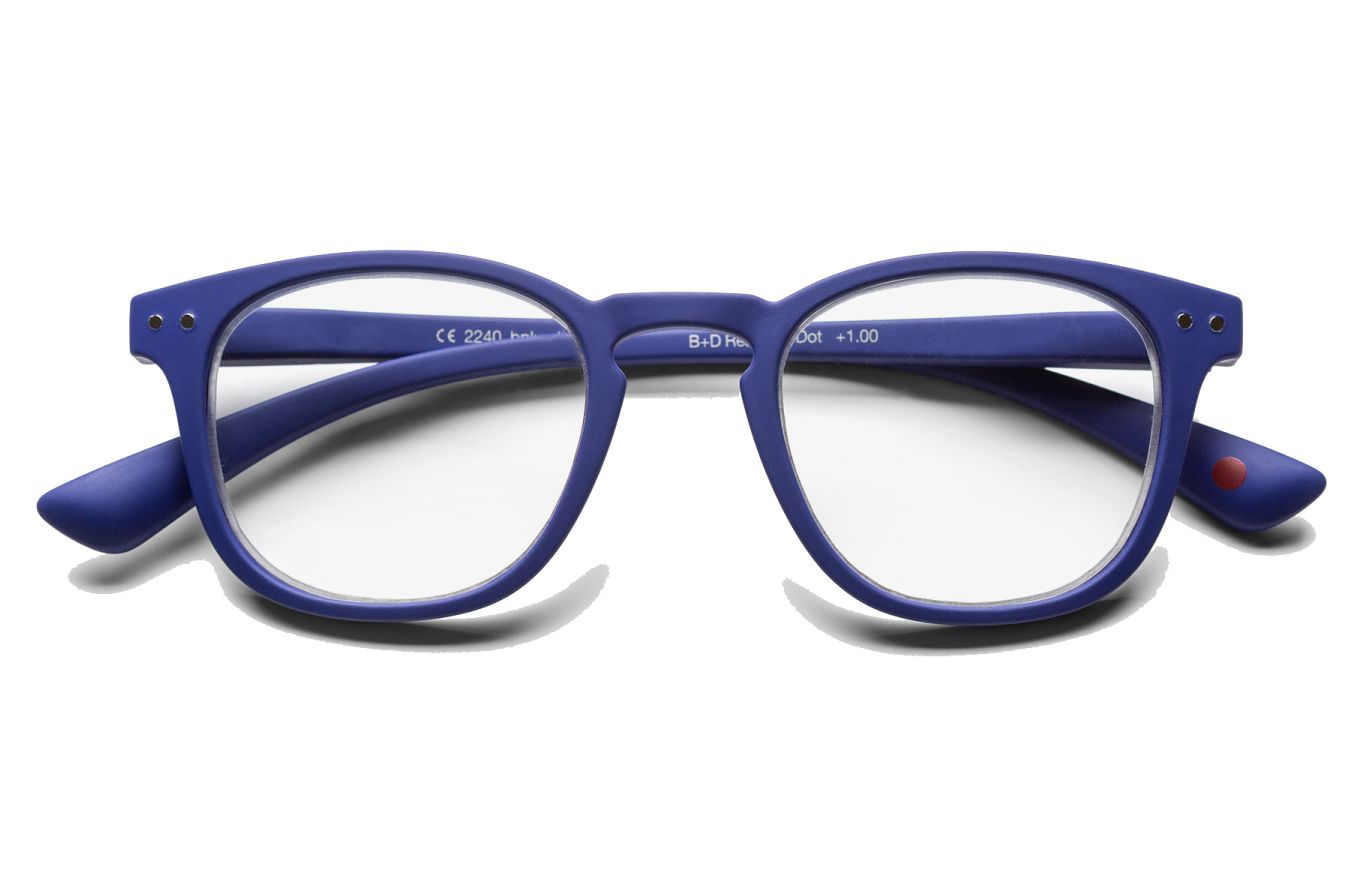 B+D cestovní brýle Dot Readers matt blue +3.00