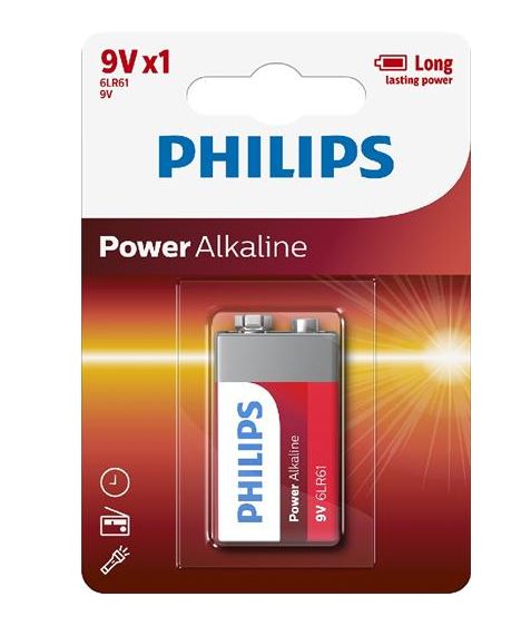Philips alkalická baterie Power Alkaline 9V 1ks blistr
